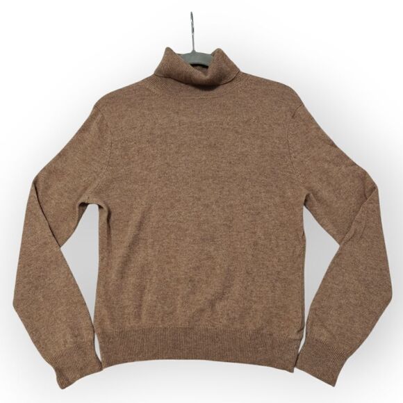 100% Cashmere Tan Caramel turtle neck sweater size L by Apt 9 - Picture 3 of 7